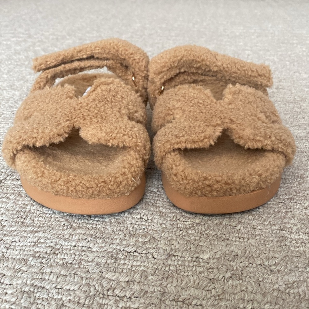 Steve Madden Mayven Shearling Sherpa Faux Fur Slip On Slide Sandals size 10 - Picture 5 of 9